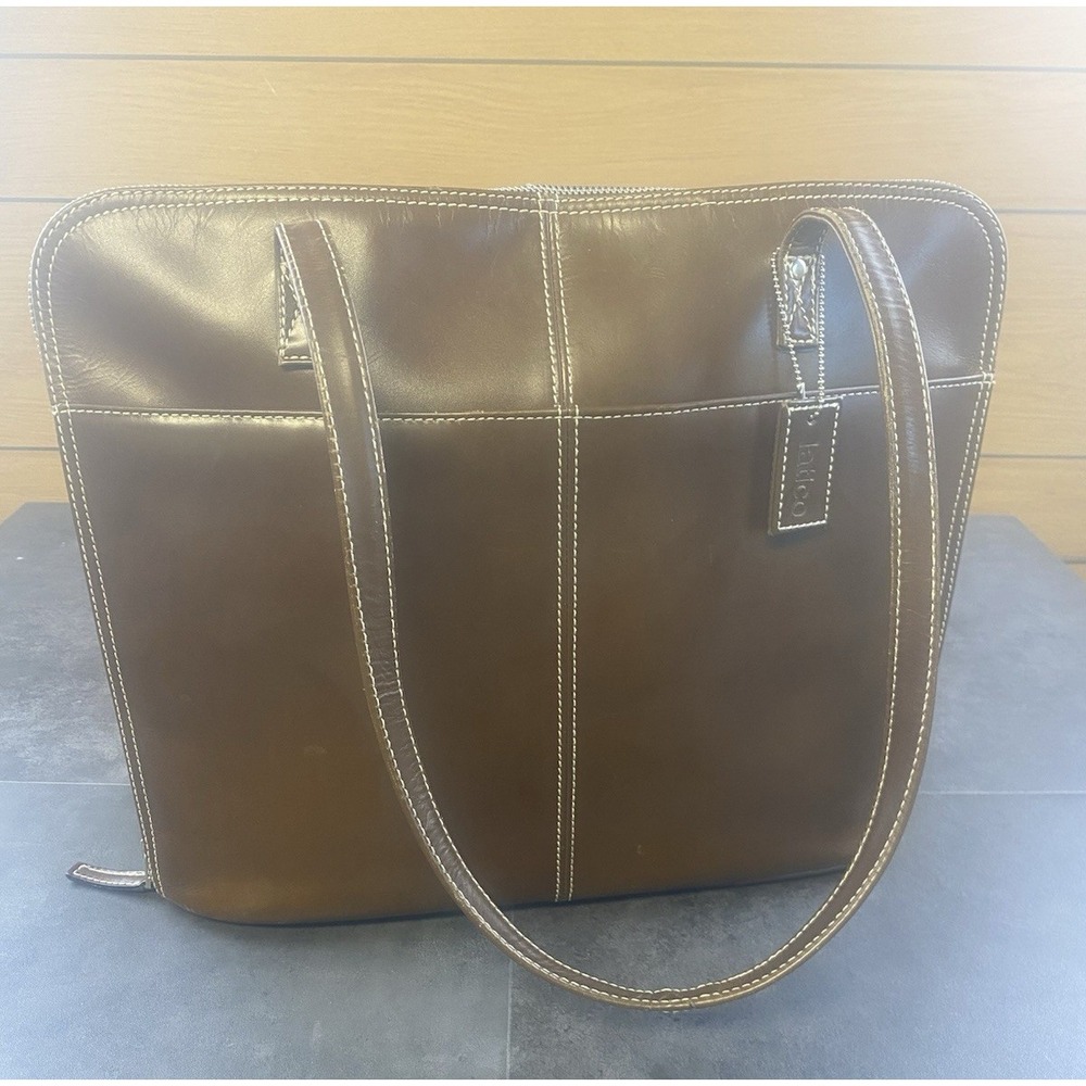 Latico Brown Leather Business Tote/Laptop/Messenger Bag